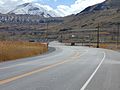 Looking south at the intersection of Utah State Route 201 and Utah State Route 202 (the southern terminus of SR-202) with the snow covered Oquirrh Mountains in the background, March 2016