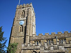 Stone building with square tower