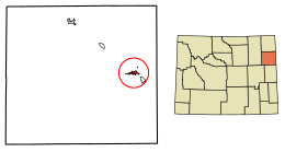 Location of Newcastle in Weston County, Wyoming