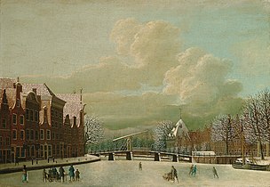 Het Korte Spaarne te Haarlem bij winter, 1777