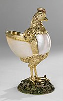 A nautilus shell in the form of a chicken, circa 1550