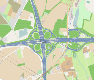 Übersichtskarte Autobahnkreuz Moers