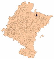 Localização de Aria em Navarra