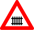 A41: Gated railroad crossing ahead