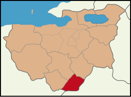 Map showing Harmancık District in Bursa Province