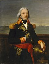 Le vice-amiral de Brueys commande l’escadre qui escorte l’expédition d’Égypte. Il est tué par un boulet sur l’Orient pendant la bataille d’Aboukir. Peinture française du XIXe siècle.