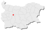 Karte von Bulgarien, Position von Pirdop hervorgehoben