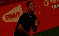 Der bislang einzige kubanische Badmintonspieler bei Olympia: Osleni Guerrero