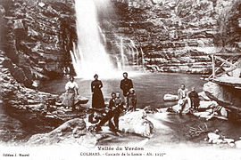 Carte postale ancienne du Haut-Verdon en haute définition et libre de droits : la Cascade de la Lance à Colmars-les-Alpes