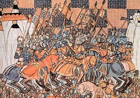 Bitva u Dorylaia, středověká miniatura Viléma z Tyru