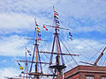 Nelson parancsa a HMS Victory jelzőárbócán, a csata 200. évfordulóján.