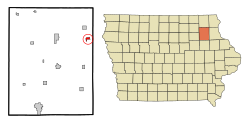 Location of Elgin, Iowa