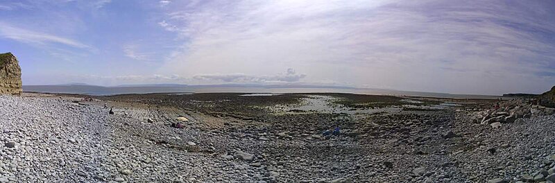 Panorama över Llantwit Major Beach