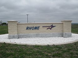 Rhome sign off of U.S. Route 287