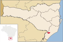 Localização de Nova Veneza em Santa Catarina