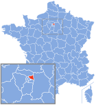 Posizion del dipartiment Seine-Saint-Denis in de la Francia