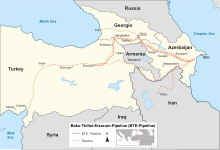 Location of the South Caucasus Pipeline