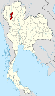 Map of Thailand highlighting Lamphun province