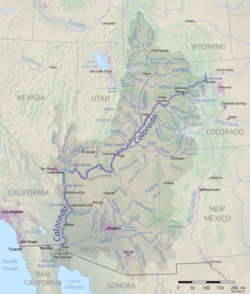 Mapa da bacia do rio Colorado