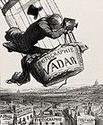 Fotografien 1859 von Nadar aus einem Ballon aufgenommen, markieren den Beginn der Luftaufnahmen. (Lithografie von Honoré Daumier, 1869) KW 53 (ab 27. Dezember 2020)