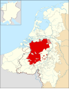 Ligking van 't Hertigdóm Braobant in de Nederlenj, róndj 1350.