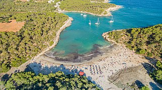 Aerial of Cala Amarador beach