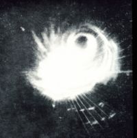 アメリカ海軍がレーダーで観測したコブラ台風の画像（1944年12月18日）
