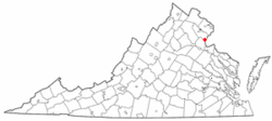 Location of Quantico, Virginia