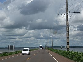 Região do aterro do Rio Paraná, na divisa MS-SP