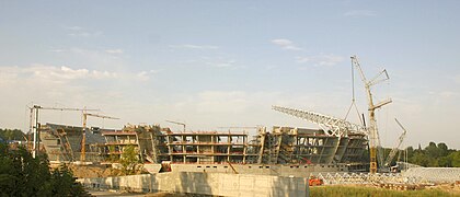 Bau der Arena am 13. August 2007