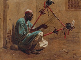 Egypt, 1859. The Kissar Player, painting by Frederick Goodall