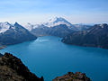 Image 30Garibaldi Lake in British Columbia, Canada, is impounded by lava flows comprising The Barrier (from Volcanogenic lake)