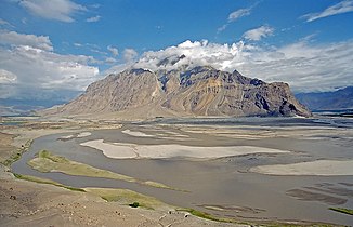 As Flussbett vom Indus bei Skardu