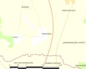 Poziția localității Fransures