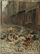 Tableau de Meissonier : La Barricade, rue de la Mortellerie, juin 1848, dit aussi Souvenir de guerre civile.