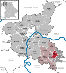 Poziția Michelau i.Steigerwald pe harta districtului Schweinfurt