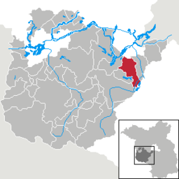 Läget för kommunen Michendorf i Landkreis Potsdam-Mittelmark
