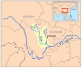 四川省中央部を流れる岷江