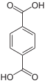 Terephthalsäure – Summenformel: C8H6O4; Molare Masse: 166,13 g·mol−1