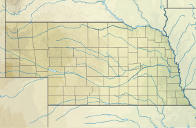 A map of the United State showing the location of Agate Fossil Beds National Monument