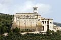 Assisi, Sacro Convento, fronte ovest con, in primo piano, il cosiddetto "Palazzo Albornoz".