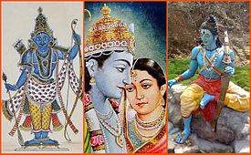 Rama word op verskillende maniere uitgebeeld.