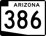 Straßenschild der Arizona State Route 386