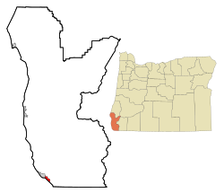 Location of Harbor, Oregon