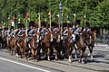 L'Escorte royale à cheval lors du défilé de la fête nationale du 21 juillet 2013.