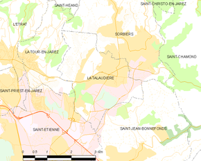 Poziția localității La Talaudière