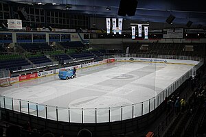 Innenansicht des Olympia-Eisstadions von Nord-Osten nach Süd-Westen