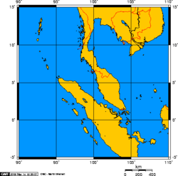 A Malaka-szoros a keleti Indiai-óceánt köti össze a nyugati Csendes-óceánnal.
