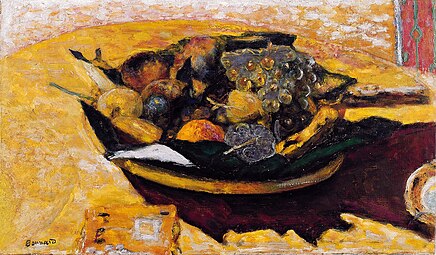 Frugtskål på et bord, 1934 Coupe de fruits sur une table(en)