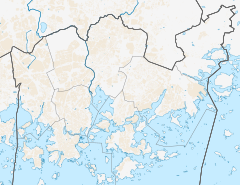 Location of Kesäranta in Helsinki, Finland.